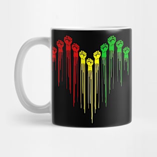 Strong Fist Melting Heart Black Lives Matter Happy Juneteenth Mug